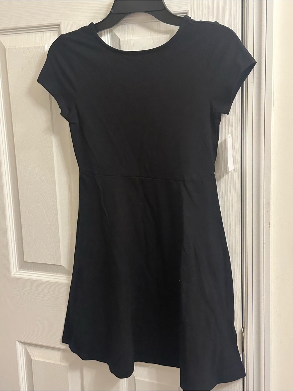 New Simply Styled Girls Size Large 14 Black Short Sleeve Skater Dress